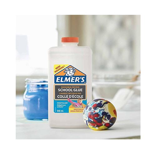 Colles et adhésifs Elmers Elmer's colle d'école liquide blanche, lavable et  adaptée aux enfants, pour travaux manuels ou slime, 946 ml