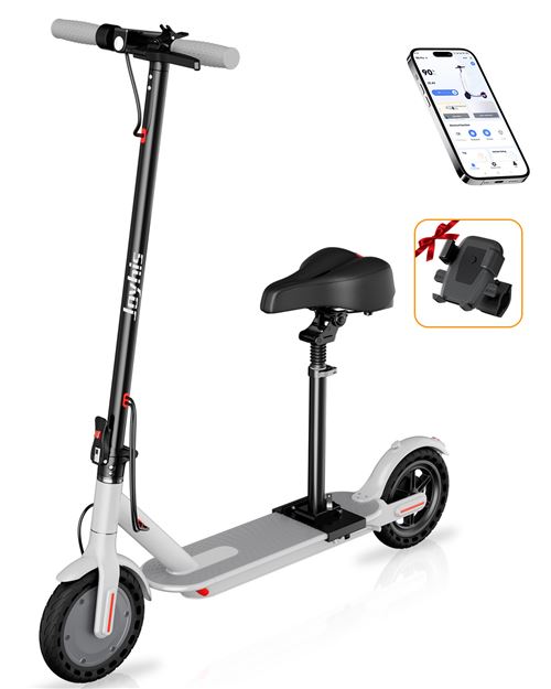  Trottinette &eacute;lectrique avec si&egrave;ge - Joyhis JS01 - 25 km/h - 8.5 pouces - 350 W, Double syst&egrave;me de freinage