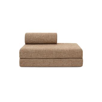 Canapé 2 places convertible et modulable - Tissu tweed Marron - 1