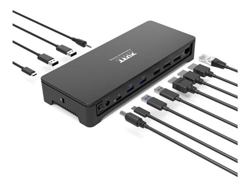 Station d'accueil USB-C 10 en 1 Port Connect Professional Docking Office Noir