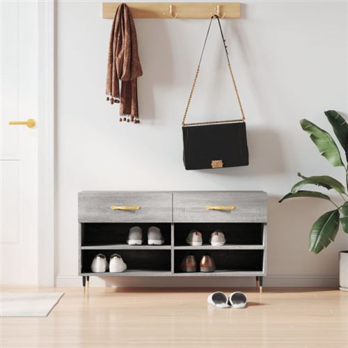 Vidaxl Gris Banc À Chaussures - Sonoma - Image 3