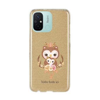 DEDUX Custodia Cover Per Xiaomi Redmi 12C / 11A - Retro In Vetro Temperato Cielo Stellato Con Paraurti TPU Morbido - Protezione Fenicottero