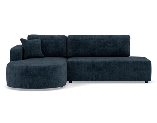 BESTMOBILIER Miro - Canap&eacute; d'angle gauche 4 places convertible avec coffre en velours textur&eacute;