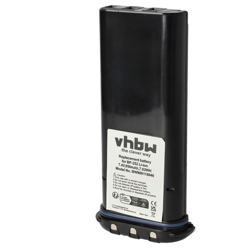 vhbw Batterie Li-Ion 950mAh (7.4V) pour radio, talkie-walkie comme Icom BP-252