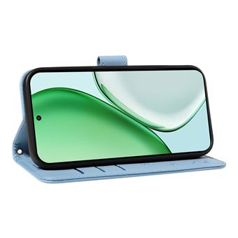 Coque En Cuir PU Effet Daim Pour Doro 8080 - Étui à Rabat Magnétique Avec Portefeuille Et Protection 360° (Bleu)