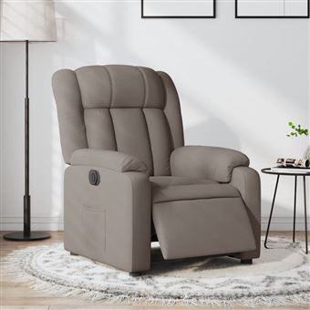 vidaXL Fauteuil réglable électrique tissu taupe - 1