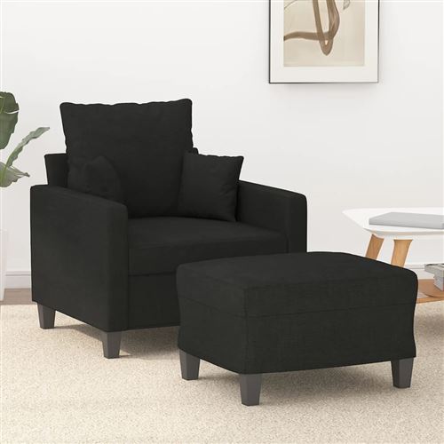 Non Communiqué Noir Vidaxl Fauteuil Avec Repose-Pied 60 Cm Tissu3201085