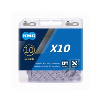 Chaîne de vélo KMC X10 EPT 114, 10 vitesses, 5,88 mm, argent - 1