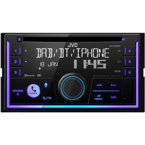 Autoradio - Jvc - 2 Din Kw-Db95Bt - Cd - Usb - Ipod - Bluetooth - Dab+