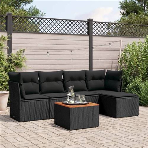VidaXL - Garten sofagarnitur poly-rattan, One Size, Schwarz
