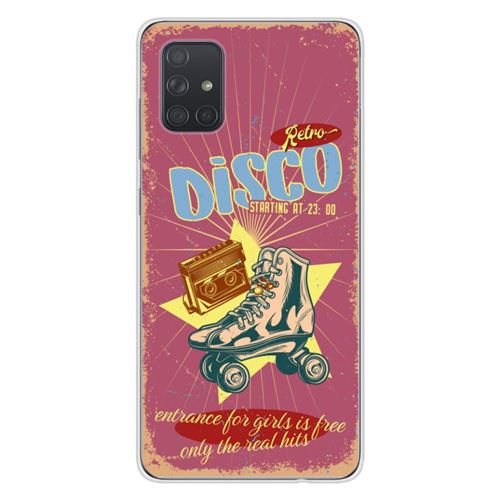 Coque en silicone imprimée compatible Samsung Galaxy A71 Retro disco