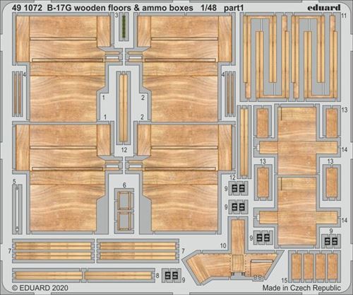 B-17g Wooden Floors & Ammo Boxes For Hkm - 1:48e - Eduard Accessories