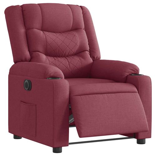 Vidaxl Rouge Fauteuil Inclinable Électrique - Bordeaux Tissu - Image 3