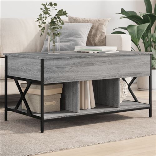 vidaXL - Table d'appoint - Moderne - Gris - Image 2