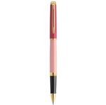 Stylo roller Waterman Hémisphère, laque rose, finition dorée, recharge noire pointe fine, coffret cadeau