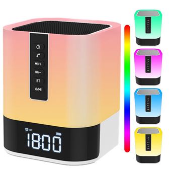 24€02 sur Changement de couleur LED musique Veilleuse Lampe de bureau  Réveil Haut-parleur Bluetooth - Enceinte intelligente - Achat & prix