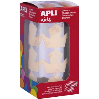 APLI Rouleau de 708 Gommettes Étoiles 33 mm Métallisés Argent - 1