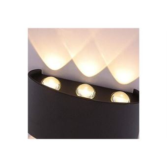 Applique Murale LED Intérieur Lampe Murale Moderne, Appliques Aluminium  Pour Salon Couloir Salle De Bain Escalier Veilleuse (Noir) 3000K Lumière  Chaud