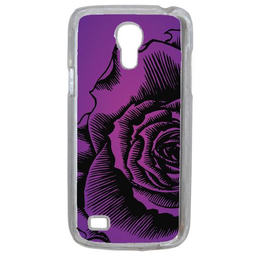 Coque Fleur Fond Fond Mauve Compatible Samsung Galaxy S4 Mini Transparent