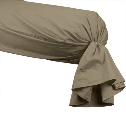 Taie de Traversin Percale Unie EASY CARE 80 fils/cm² SENSEI SOFT Taupe 45x185