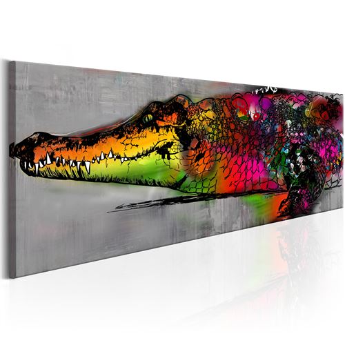 tableau - colourful alligator - artgeist - 120x40