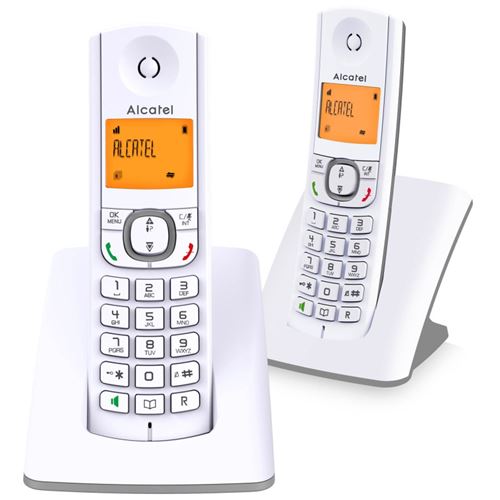 Alcatel Classic F530 Duo - Téléphone sans fil avec ID d'appelant - DECT - gris, blanc + combiné supplémentaire