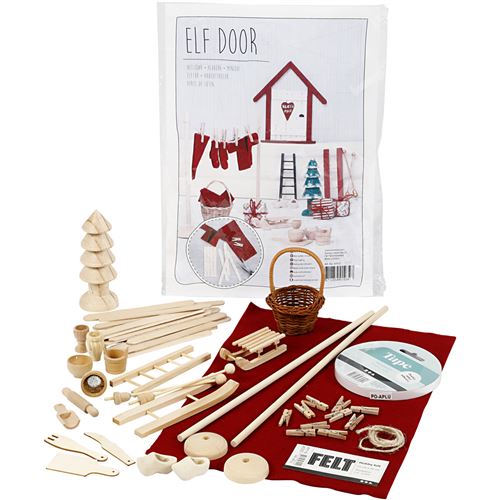 Creotime ensemble artisanal gnome porte bois naturel 13 pièces