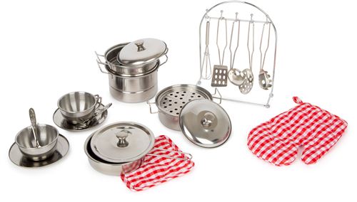 Small Foot set de cuisine junior métal 12 x 10 cm argent 20 pièces