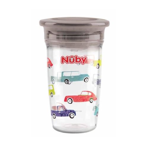 nuby gobelet magique 360° en tritan - 300 ml - gris - 6 mois +