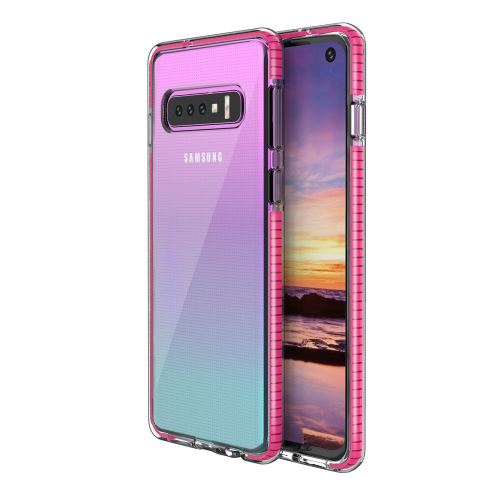 Coque en TPU Hybride bicolore résistant aux chocs rose pour Samsung Galaxy S10
