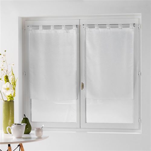 Paire droite passants 2 x 60 x 90 cm voile fils coupes dandy Blanc