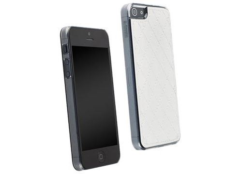 Krusell Avenyn Mobile UnderCover - Beschermende bedekking voor mobiele telefoon - polycarbonaat, imitatieleer - wit - voor Apple iPhone 5