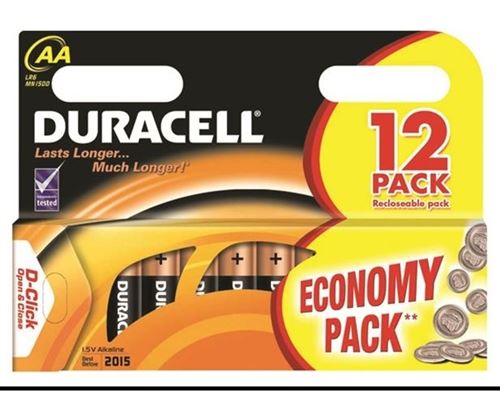 Duracell piles R06 AA 12 pièces