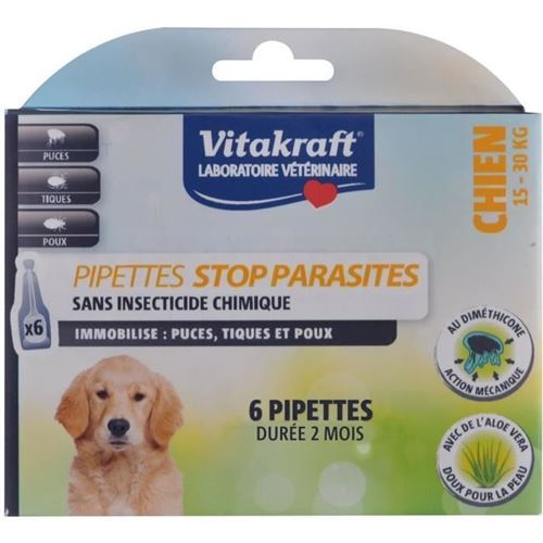 VITAKRAFT Pipettes stop parasites Dimethicone - Chien de 15-30 kg