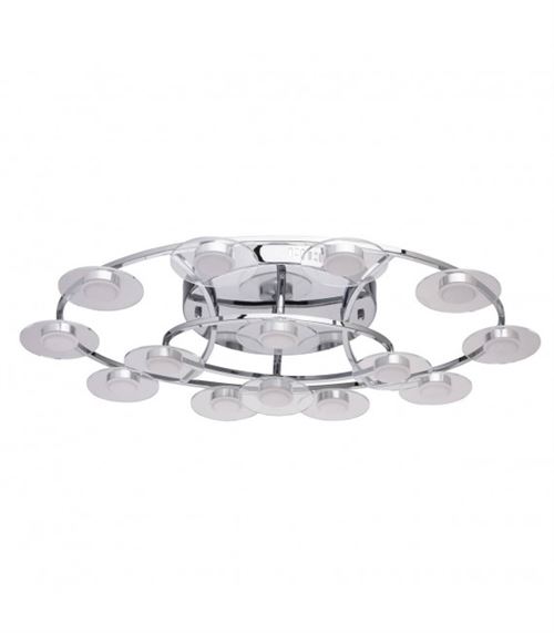 Plafonnier chromé Techno 14 ampoules 15 Cm