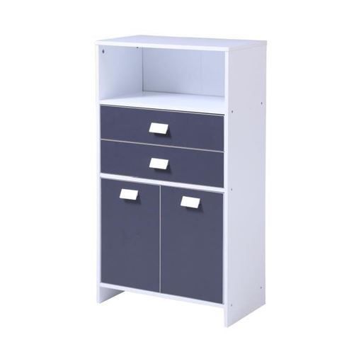 TOP Meuble bas de salle de bain L 60 cm - Blanc et gris mat