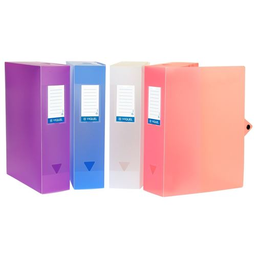 Viquel Lot de 6 boites de classement et archive grande capacité - Dos de 80 mm Multicolore