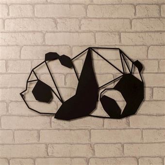 43 10 Sur Homemania Decoration Murale Panda Art Mural Animaux Pour Sejour Chambre Noir En Acier 52 X 0 15 X 31 Cm Achat Prix Fnac