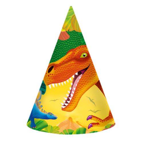 Amscan chapeaux de fête Dinosaurus17,7 cm multicolores 8 pièces