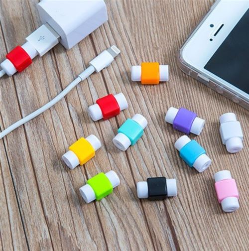 Lot x2 Protege Cable pour Cable Chargeur IPHONE Xs APPLE Anti-casse Universel (NOIR)