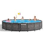 Piscine tubulaire Intex - Ronde - Baltik - 5,49 x 1,22 m - Accessoires inclus - Gris