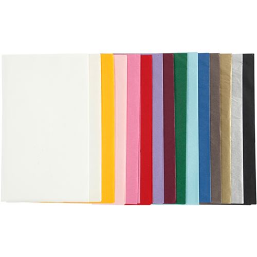 Assortiment de papier de soie - 50 x 70 cm - Couleurs assorties - 30 pcs -  Papier Fantaisie - Achat & prix