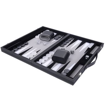 Ancien Backgammon Abîmé – Tapis Gris/rouge/noir, Jetons, Dés Et Videau - Pièces Détachées