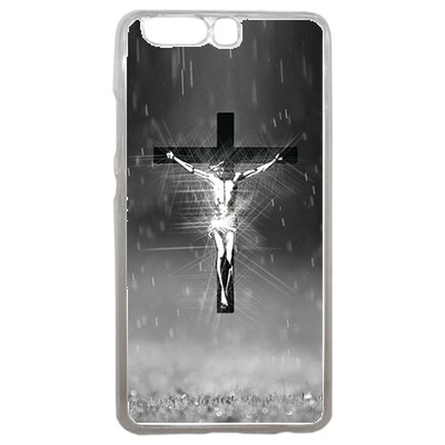 Coque Jésus Croix Noir Et Blanc Compatible P10 Transparent