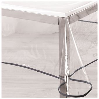 1€ sur Nappe imperméable rectangulaire en PVC 140 x 240 cm transparente  anthracite - Nappe de table - Achat & prix
