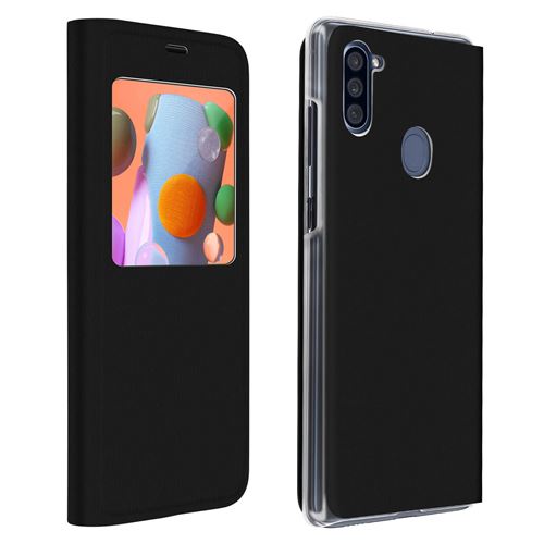 Étui pour Samsung Galaxy A11 avec Fenêtre d'affichage Protection Intégrale Noir