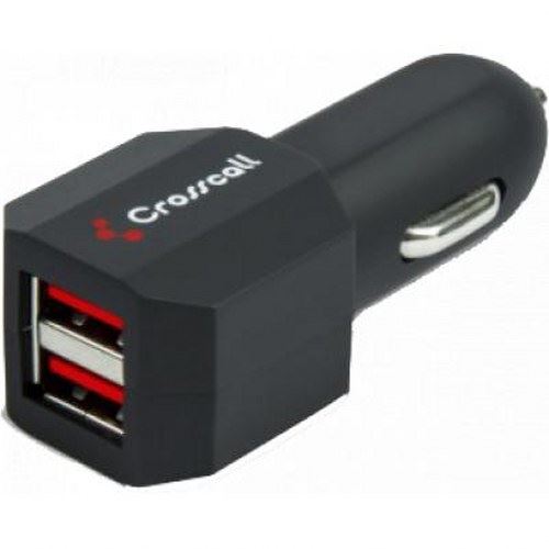 Crosscall - Adaptateur d'alimentation pour voiture - 2.1 A - 2 connecteurs de sortie (USB) - noir rouge