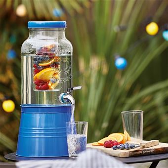 Fontaine à boisson bleue avec infuseur