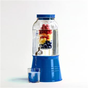 Fontaine à boisson bleue avec infuseur