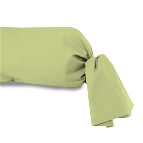 Taie de traversin 45x135 cm en coton 57 Fils SOLEIL D'OCRE vert